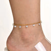 Wholesale Jewelry Simple Style Geometric Stainless Steel Zircon Gold Plated Plating Inlay Anklet