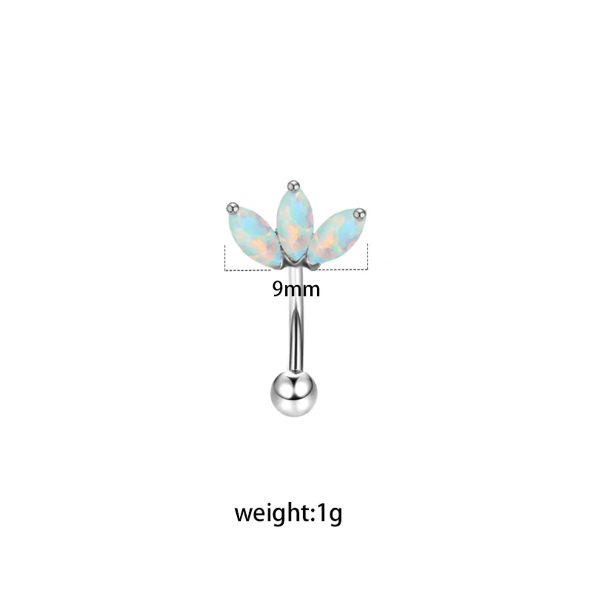 Simple Style Geometric Heart Shape Floral Stainless Steel Copper Plating Inlay Rhinestones Zircon White Gold Plated Gold Plated Eyebrow Nails