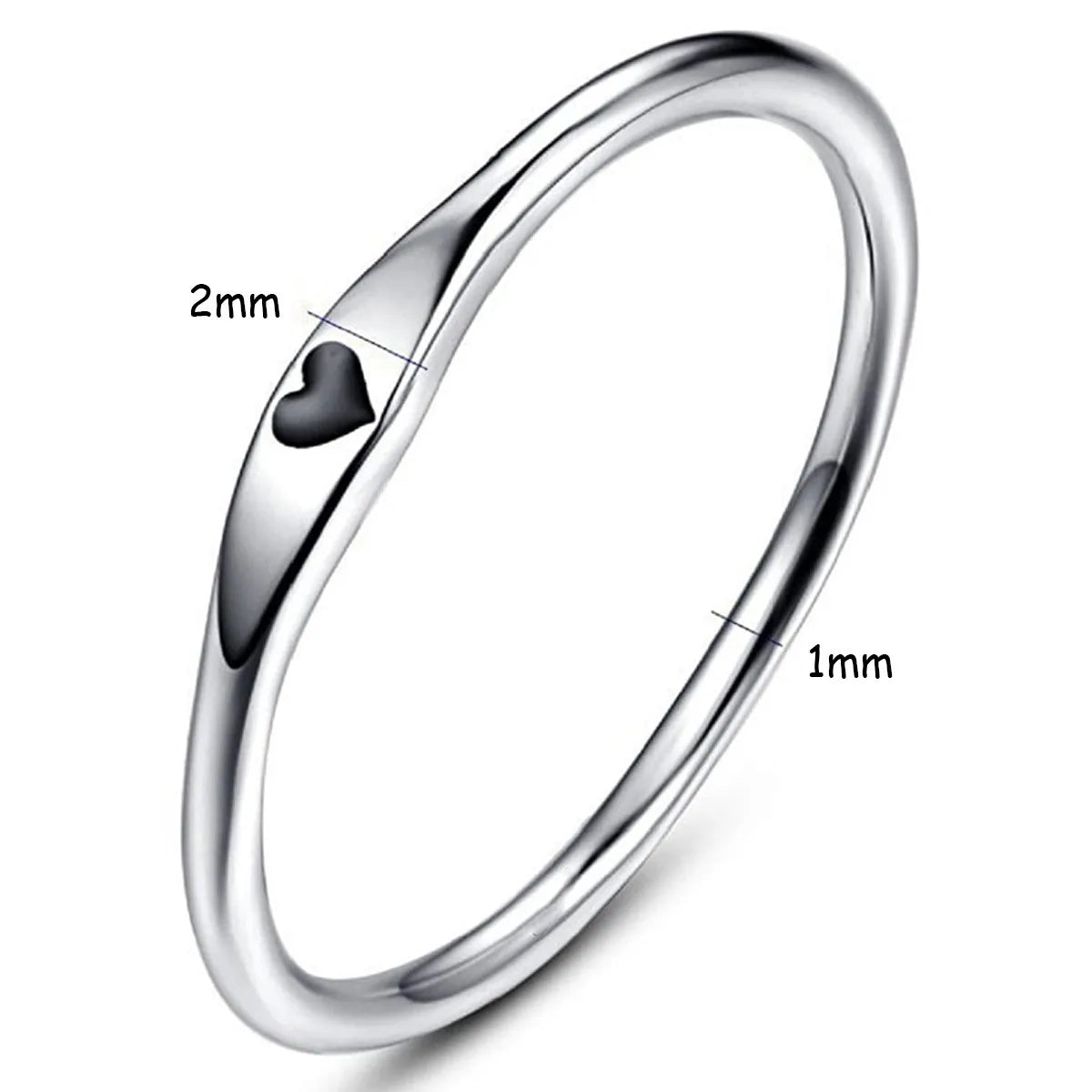 Simple Style Geometric Heart Shape Titanium Steel Plating Rings