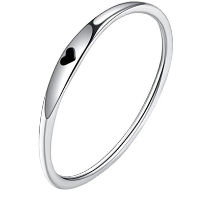 Simple Style Geometric Heart Shape Titanium Steel Plating Rings