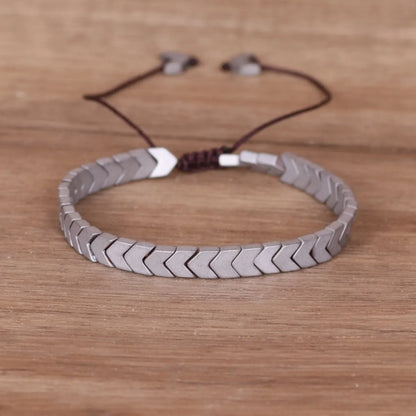 Simple Style Geometric Hematite Plating Bracelets 1 Piece