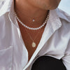 Simple Style Geometric Imitation Pearl Alloy Copper Inlay Rhinestones Men'S Three Layer Necklace
