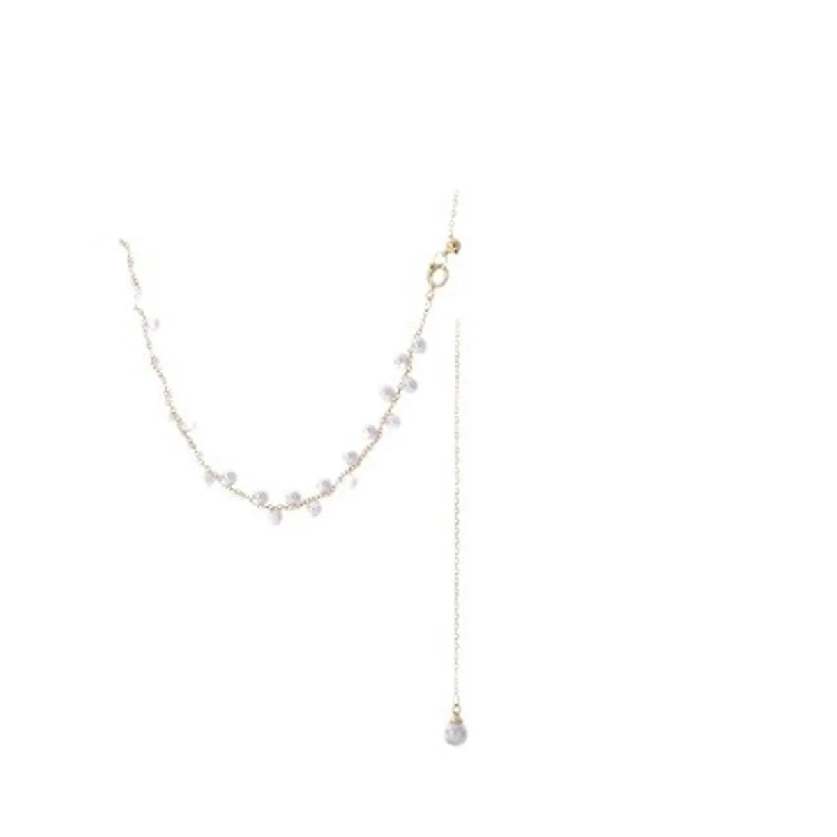 Simple Style Geometric Imitation Pearl Copper Wholesale Necklace