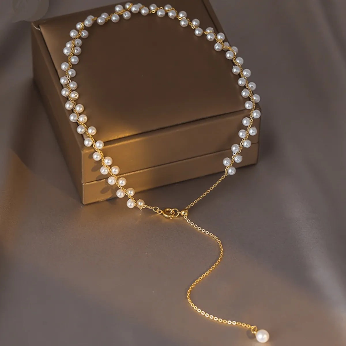 Simple Style Geometric Imitation Pearl Copper Wholesale Necklace