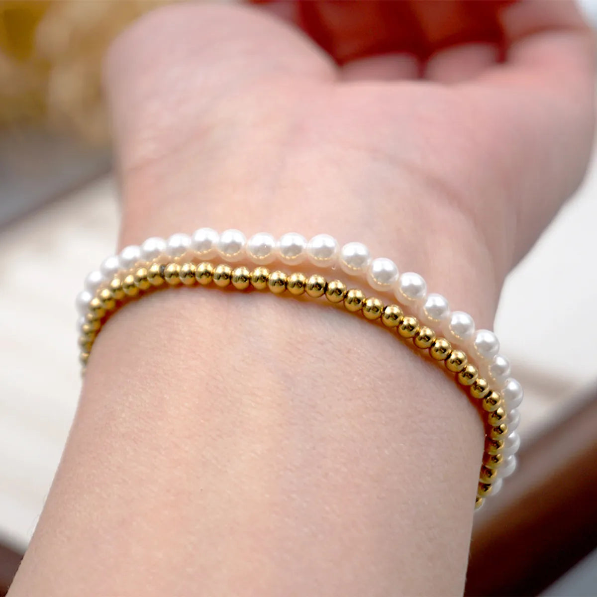 Simple Style Geometric Imitation Pearl Women's Bracelets