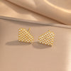 Simple Style Geometric Love Zirconium Diamond Earrings Copper Titanium Steel Vacuum Plated For Women