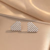 Simple Style Geometric Love Zirconium Diamond Earrings Copper Titanium Steel Vacuum Plated For Women