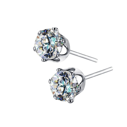 Simple Style Geometric Metal Inlay Artificial Gemstones Women's Ear Studs 1 Pair