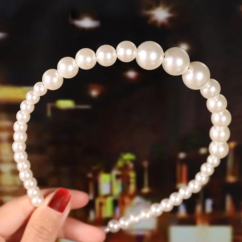 Simple Style Geometric Metal Plating Artificial Pearls Hair Band 1 Piece