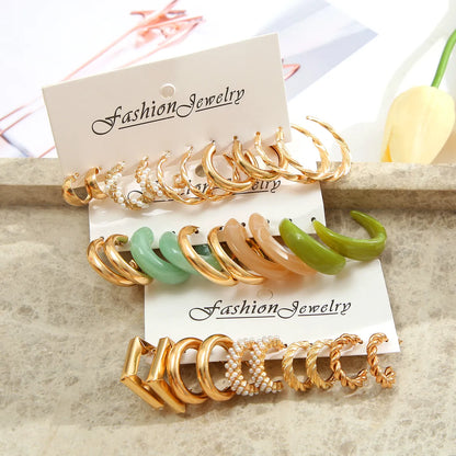 Simple Style Geometric Metal Plating Women's Earrings 1 Set