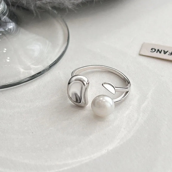 Simple Style Geometric Moon Electroplating Thai Silver Irregular Plating Women'S Open Rings