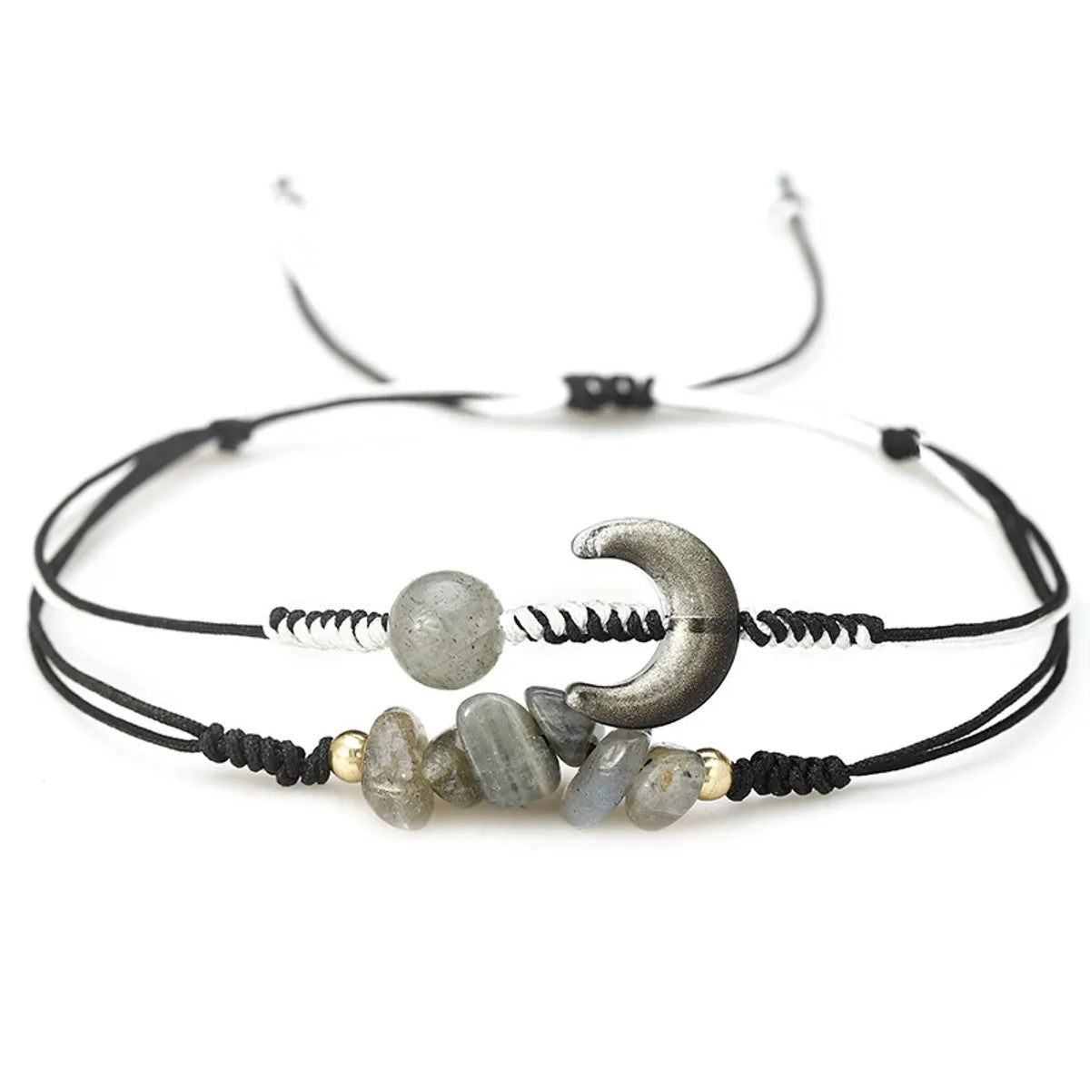 Simple Style Geometric Moon Stone Rope Wholesale Bracelets