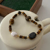 Simple Style Geometric Natural Stone Tiger Eye Pendant Necklace In Bulk