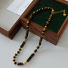 Simple Style Geometric Natural Stone Tiger Eye Pendant Necklace In Bulk