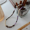 Simple Style Geometric Natural Stone Tiger Eye Pendant Necklace In Bulk