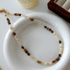 Simple Style Geometric Natural Stone Tiger Eye Pendant Necklace In Bulk