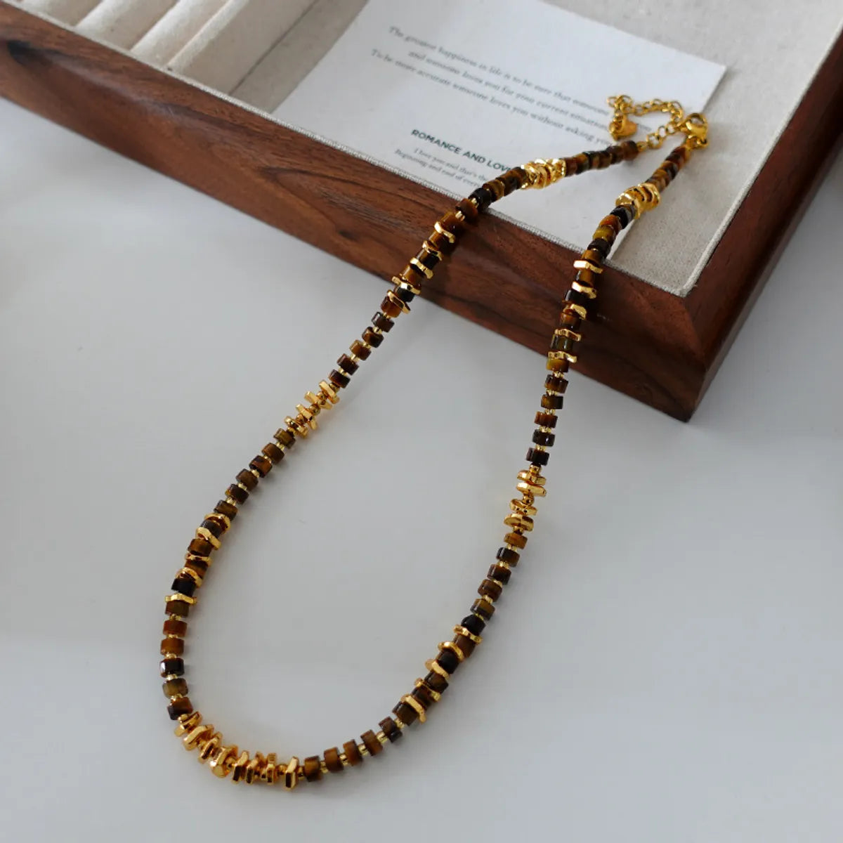 Simple Style Geometric Natural Stone Tiger Eye Pendant Necklace In Bulk