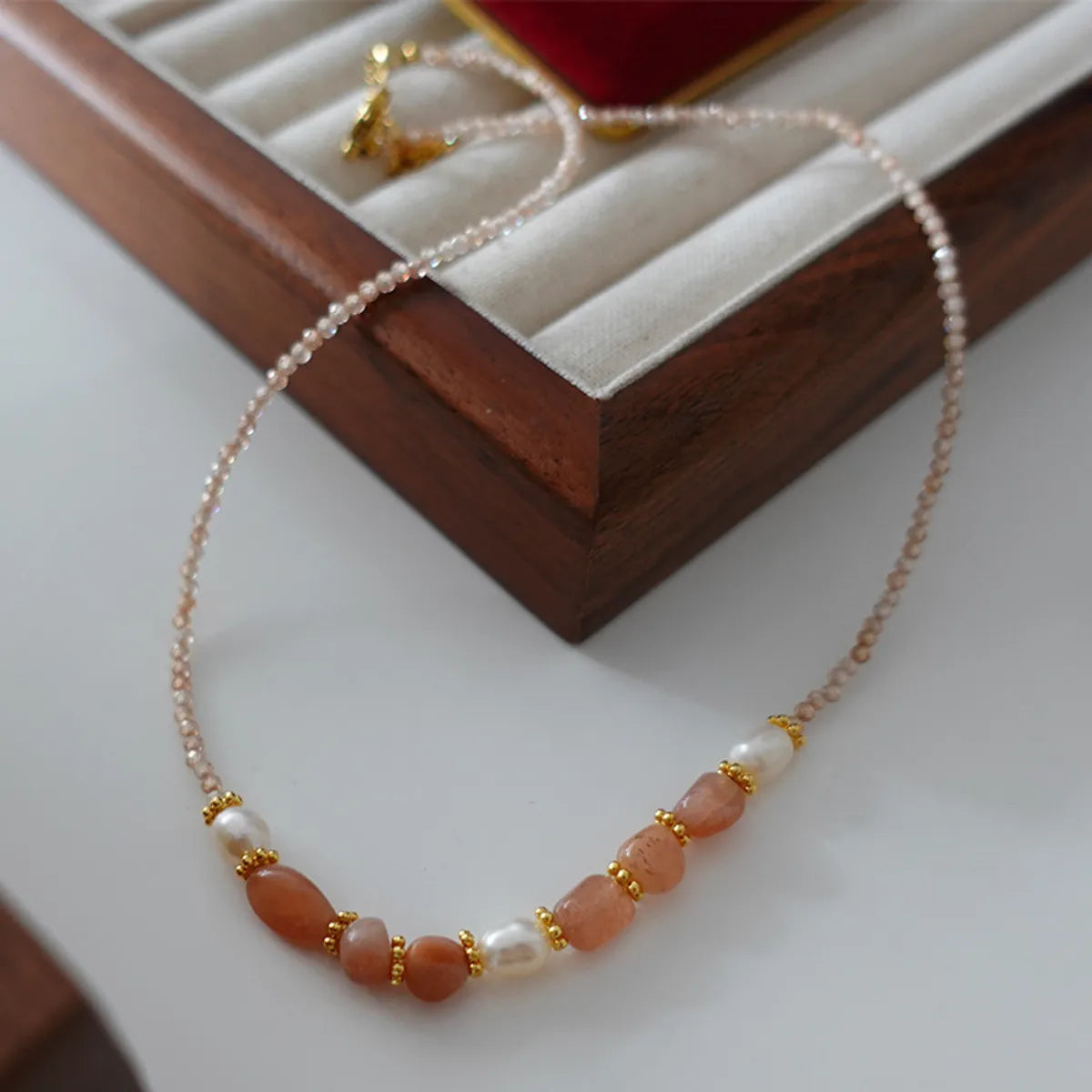 Simple Style Geometric Natural Stone Tiger Eye Pendant Necklace In Bulk