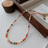 Simple Style Geometric Natural Stone Tiger Eye Pendant Necklace In Bulk