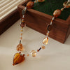 Simple Style Geometric Natural Stone Tiger Eye Pendant Necklace In Bulk