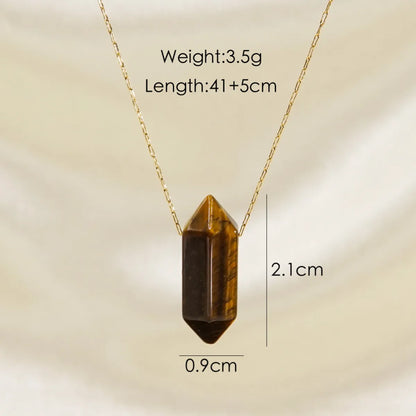 Simple Style Geometric Natural Stone Titanium Steel Pendant Necklace In Bulk