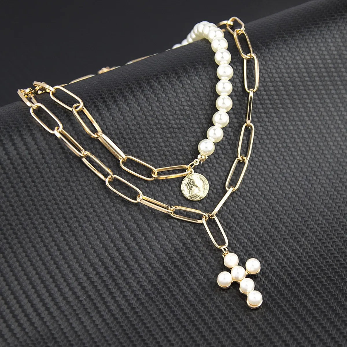 Simple Style Geometric Pearl Alloy Pearl Wholesale Necklace