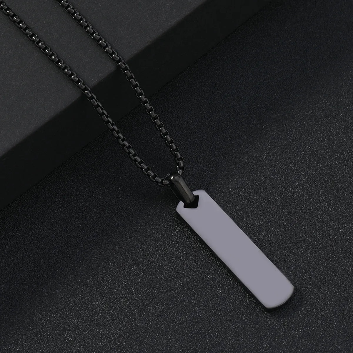 Simple Style Geometric Rectangle 304 Stainless Steel Men'S Pendant Necklace