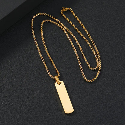 Simple Style Geometric Rectangle 304 Stainless Steel Men'S Pendant Necklace