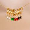 1 Pair Simple Style Geometric Rectangle Gold Plated Stainless Steel Zircon Gold Plated Earrings