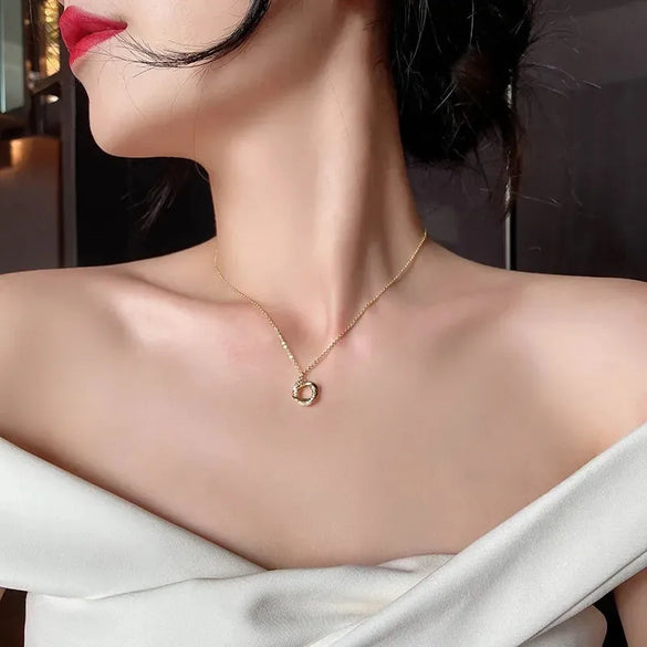 Simple Style Geometric Rhinestones Alloy Titanium Steel Wholesale Pendant Necklace