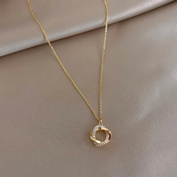 Simple Style Geometric Rhinestones Alloy Titanium Steel Wholesale Pendant Necklace