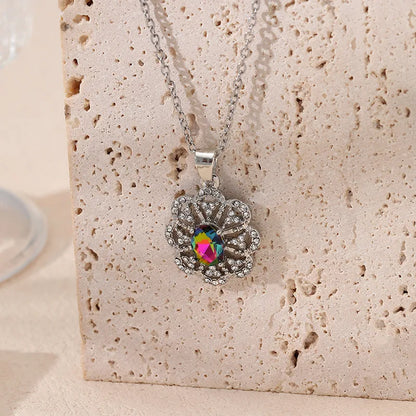 Simple Style Geometric Rhinestones Zinc Alloy Wholesale Pendant Necklace