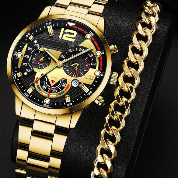 Simple Style Geometric Single Folding Buckle Quartz Men'S Watches