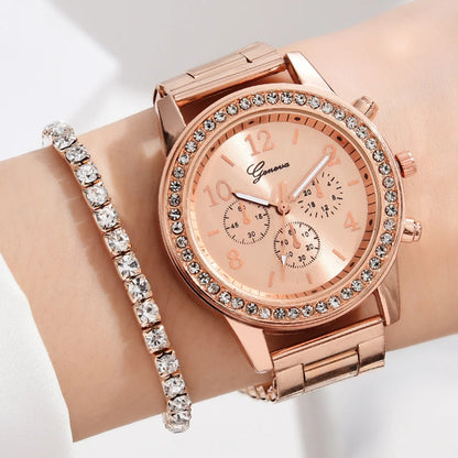 Simple Style Geometric Single Folding Buckle Quartz Women'S Watches