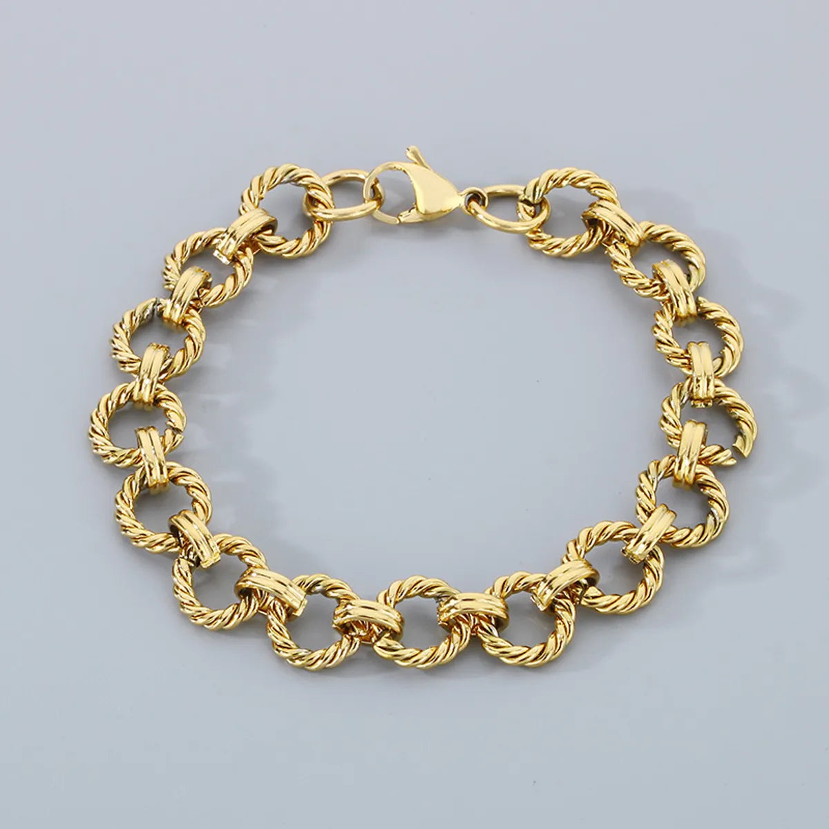 Simple Style Geometric Solid Color 304 Stainless Steel 18K Gold Plated Bracelets In Bulk