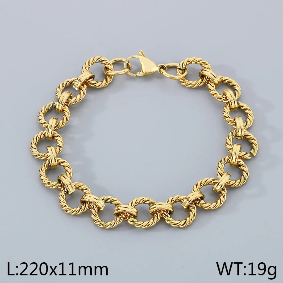 Simple Style Geometric Solid Color 304 Stainless Steel 18K Gold Plated Bracelets In Bulk