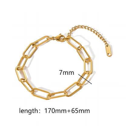 Simple Style Geometric Solid Color 304 Stainless Steel Bracelets In Bulk