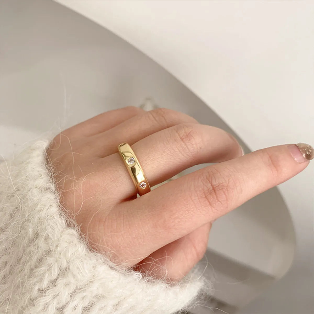 Simple Style Geometric Solid Color Copper Plating Rings