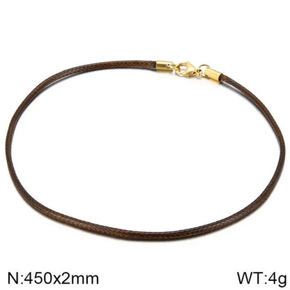 Simple Style Geometric Solid Color Leather Rope Women'S Necklace