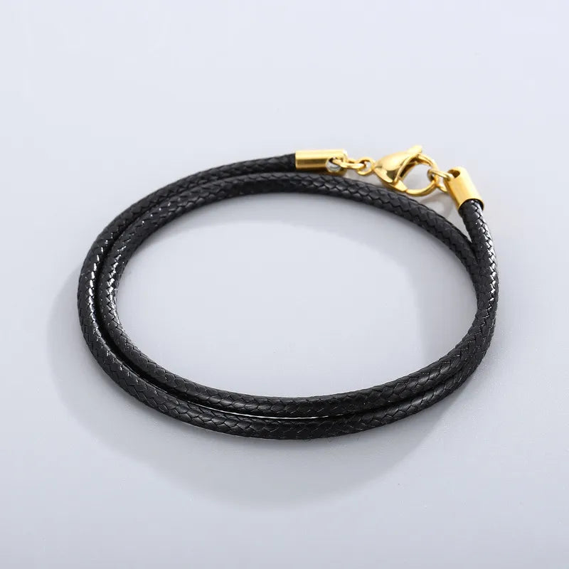 Simple Style Geometric Solid Color Leather Rope Women'S Necklace