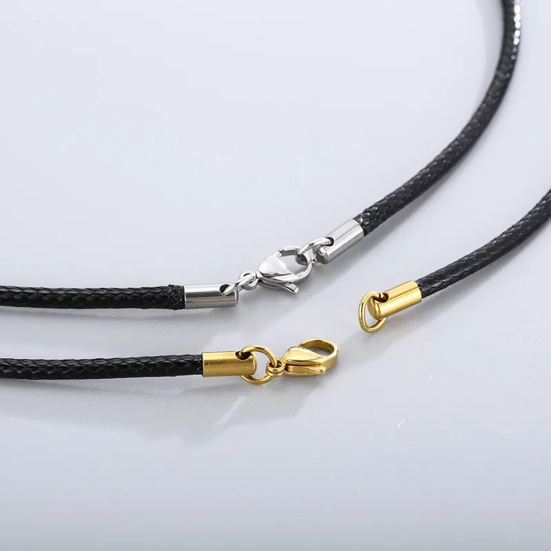 Simple Style Geometric Solid Color Leather Rope Women'S Necklace