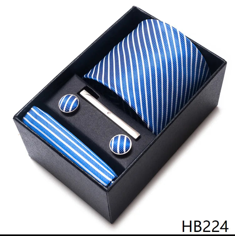 Simple Style Geometric Solid Color Polyester Yarn Men'S Cufflinks Lavalier Tie