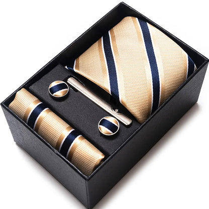 Simple Style Geometric Solid Color Polyester Yarn Men'S Cufflinks Lavalier Tie