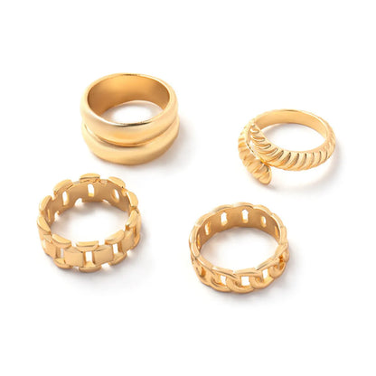 Simple Style Geometric Solid Color Snake Alloy Women'S Open Rings