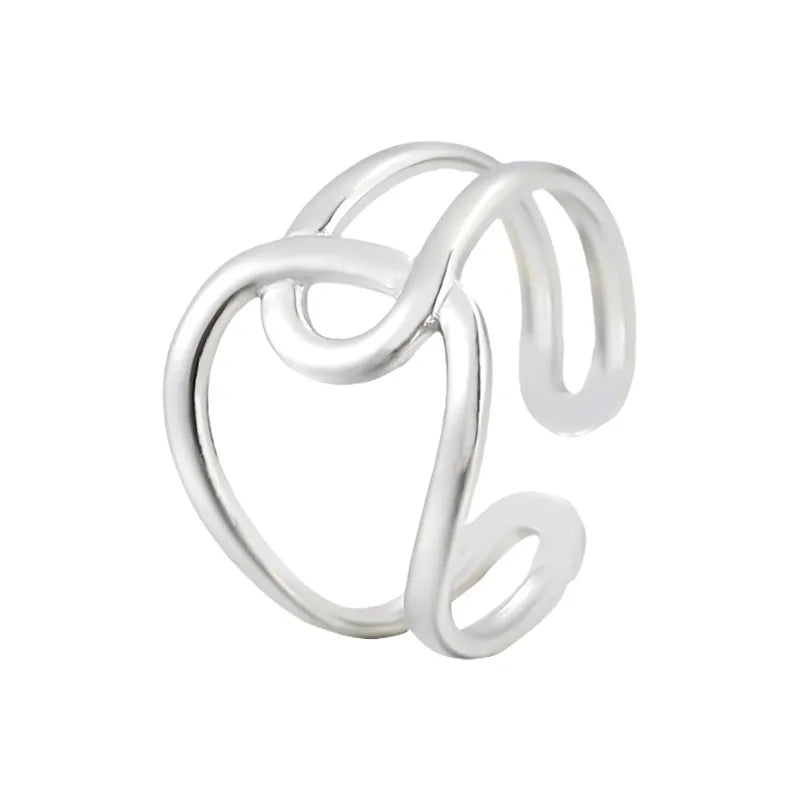 Simple Style Geometric Solid Color Stainless Steel Hollow Out Open Ring