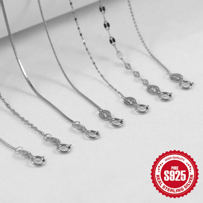 Simple Style Geometric Solid Color Sterling Silver Plating Necklace