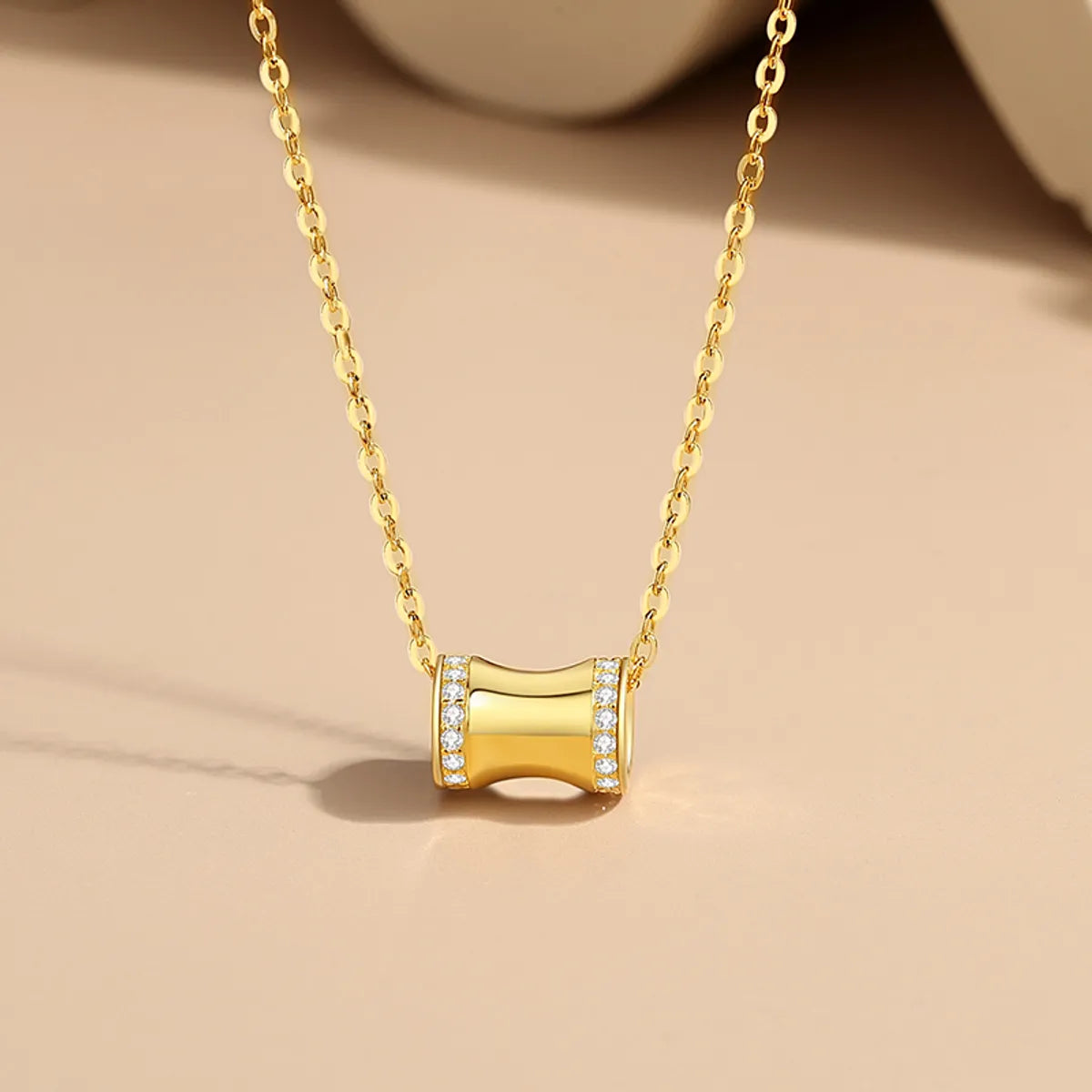 Simple Style Geometric Solid Color Sterling Silver Plating Pendant Necklace