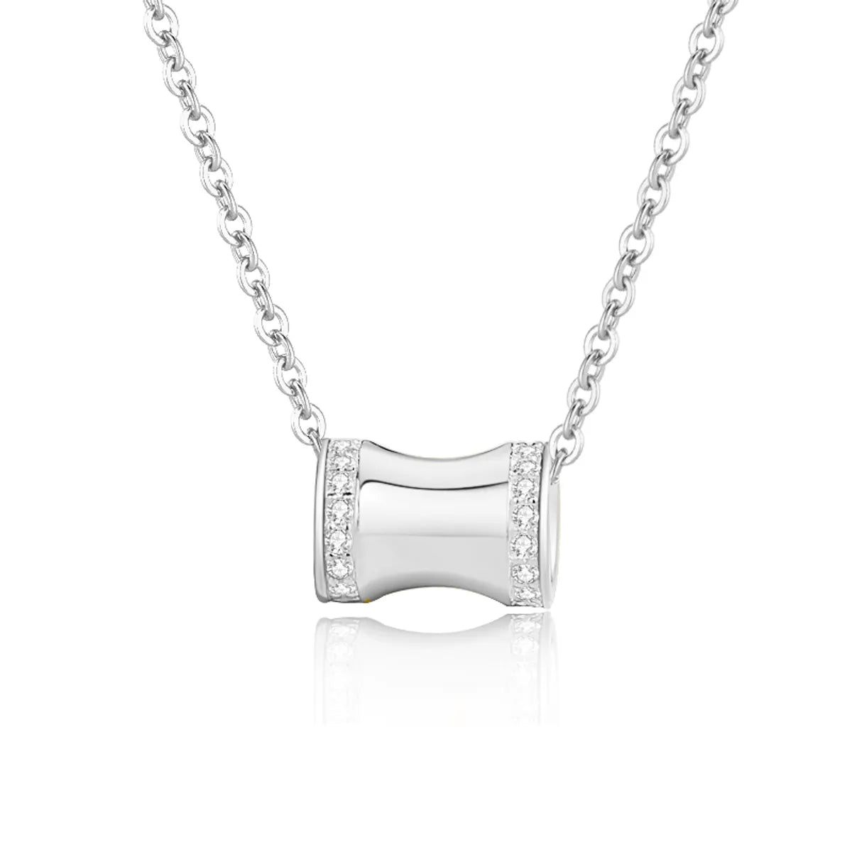 Simple Style Geometric Solid Color Sterling Silver Plating Pendant Necklace