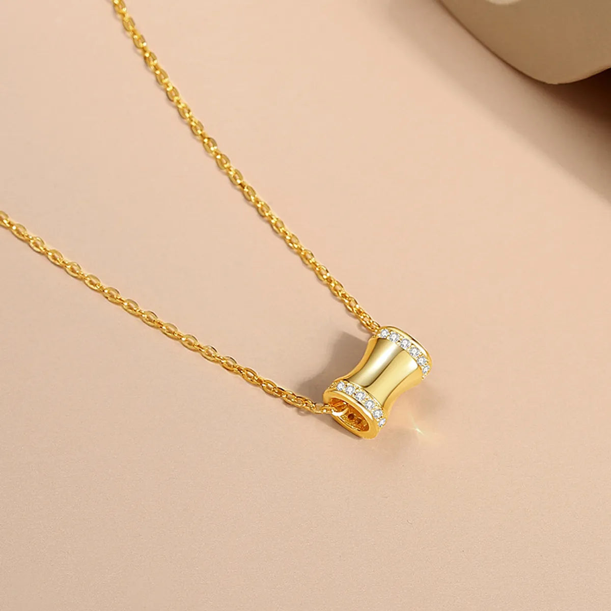 Simple Style Geometric Solid Color Sterling Silver Plating Pendant Necklace