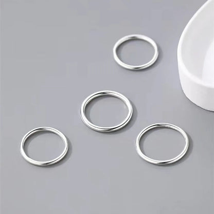 Simple Style Geometric Solid Color Sterling Silver Rings